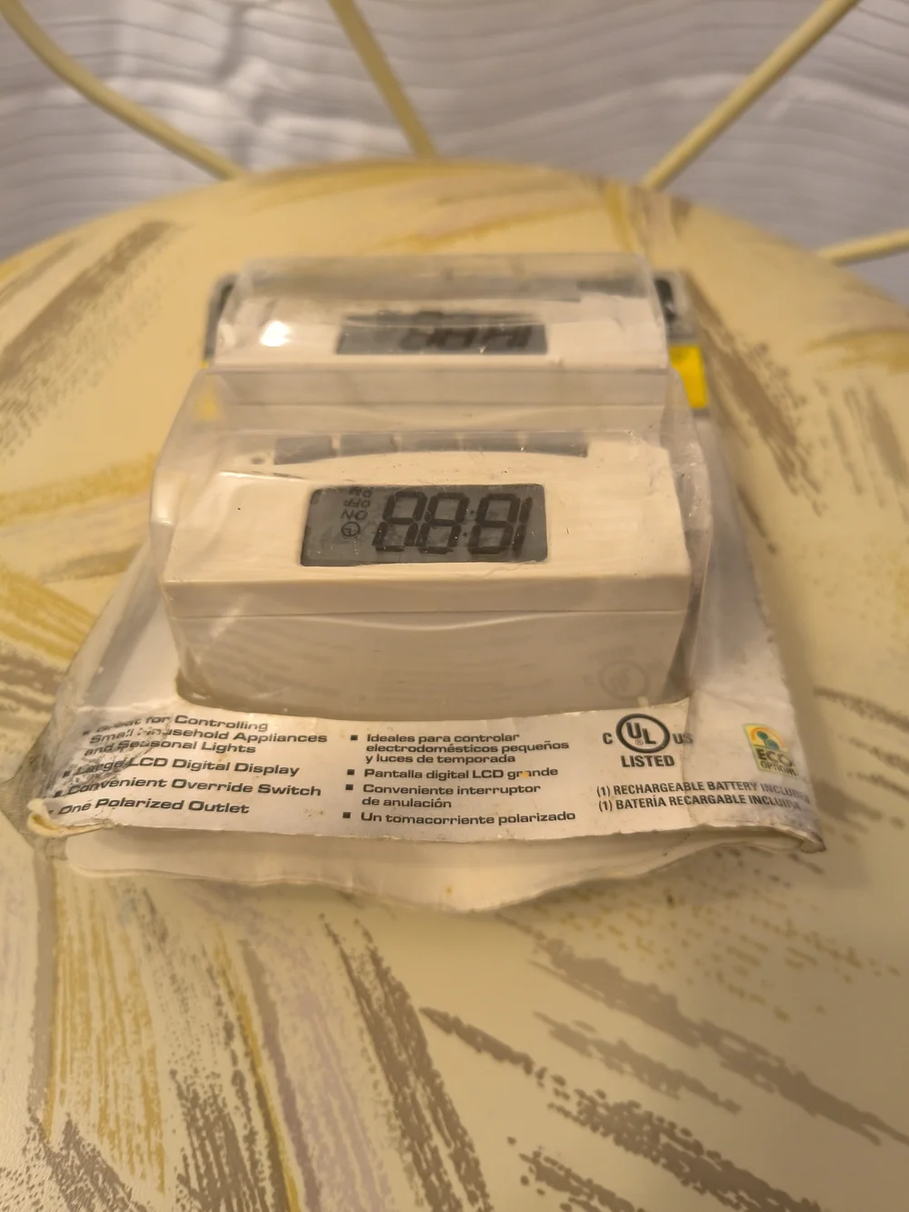 Defiant Indoor 2-Pack Digital Timer - Cream/White